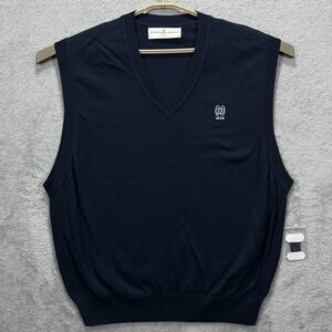 Fairway Greene Vest Mens XL Dark Blue Baltimore Country Club V Neck Golf Sweater